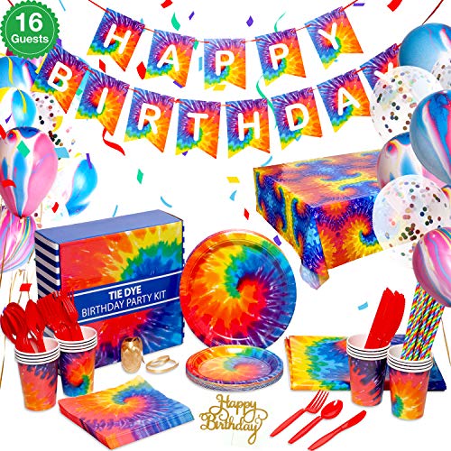 Pirese Tie Dye Birthday Party Supplies, Tie Dye Party Supplies, Tie Dye Party Decorations | Tie Dye Birthday Decorations | Tie Dye Decorations For Party | Tie Dye Plates | Tie Dye Cup | Tie Dye Paper
