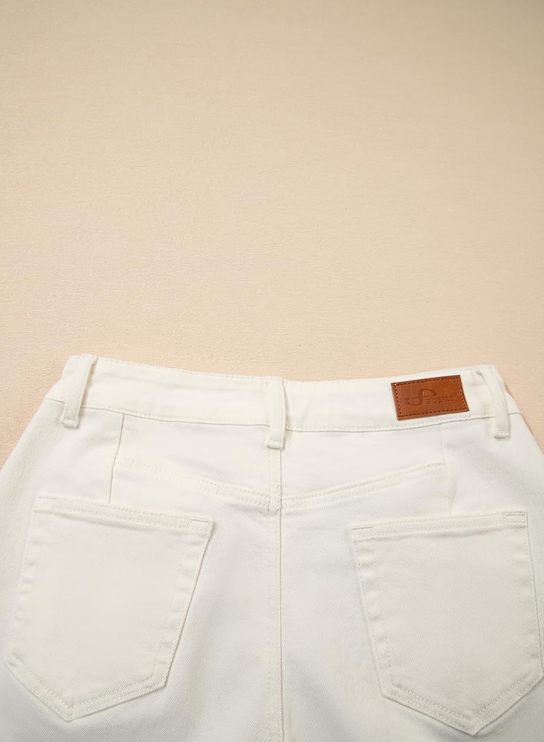 Sidefeel Women's Wide Leg Jeans High Waisted Stretchy Baggy Front Seam Denim Pants