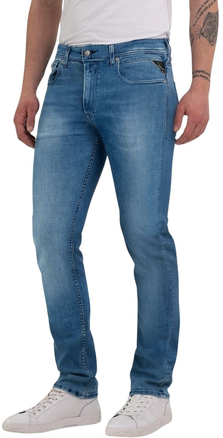 Replay men's jeans with stretch, blue (Medium Blue 009), 30W / 34L
