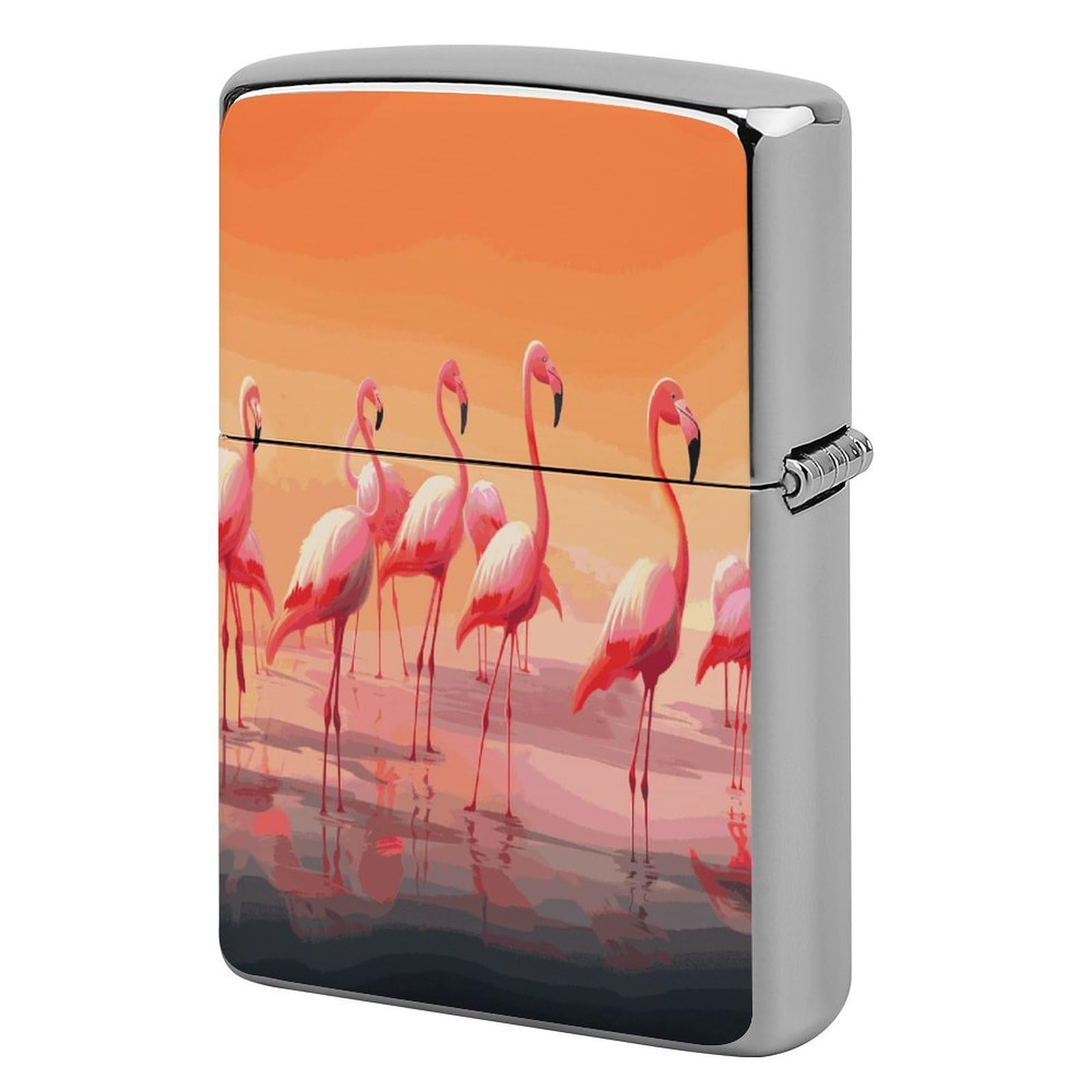 Btcowzrv Style A Flock Of Flamingos Metal Lighter Case Sleeve Cover Holder