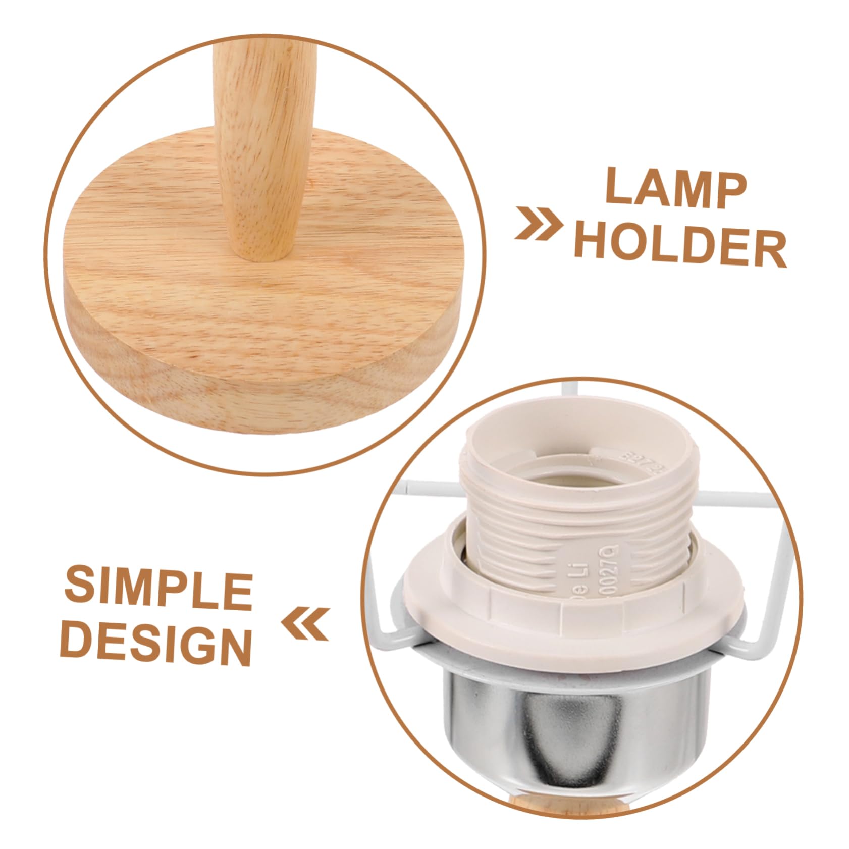 Lampada da Tavolo in Legno e Ferro, Set Fai-da-te con Base e Supporto, per Camera da Letto, Stile Moderno e Semplice