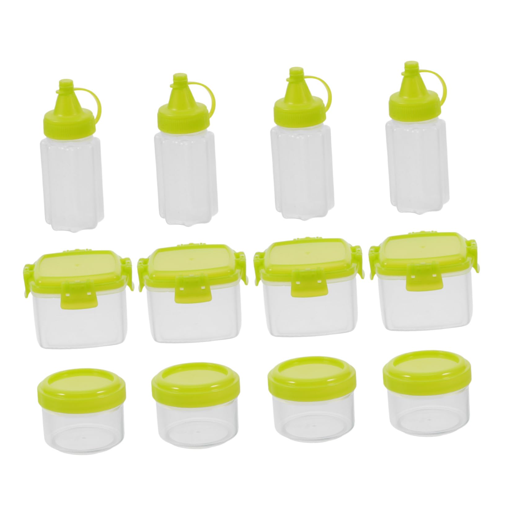 Unomor 12PCS Portable Mini Condiment Bottles for Outdoor Cooking Travel Bbq Squeeze Jars for Sauces Dressings Seasoning Compact Spice Containers for Camping Picnics