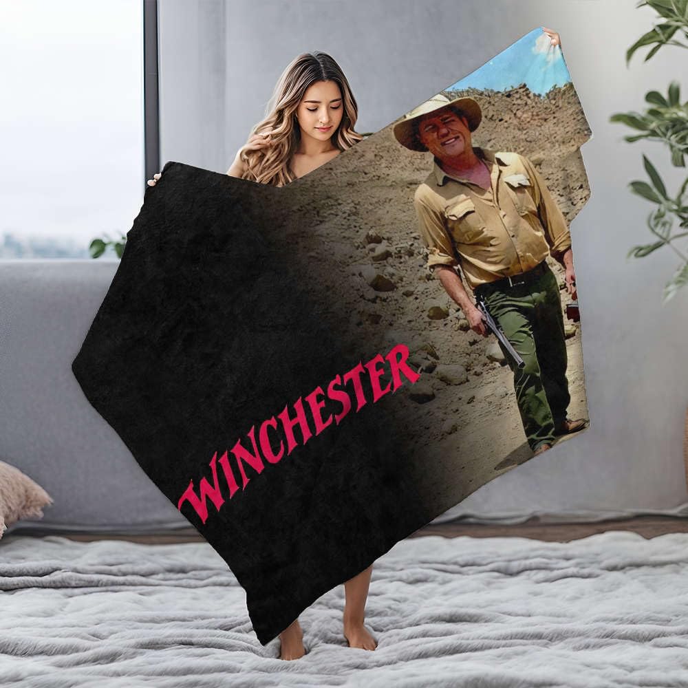 Couverture chauffante Winchester Rifle Man idéale pour vos soirées cocooning en famille au salon