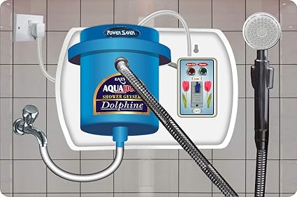 AQUAHOT 3000 Watt 1.5 Liter | Instant Water Heater Fitted with MCB | Shower and Automatic Cut Off (Blue) | Portable Water Heater Geyser For Use Home| Office | Restaurant | Labs | Clinics