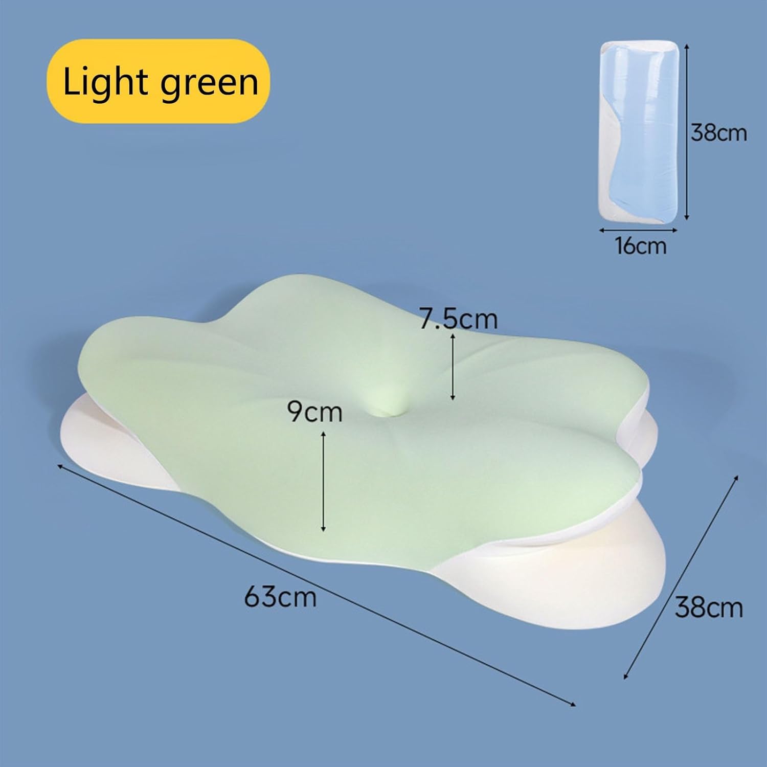 Cloud Pillow - Ergonomic Memory Foam Cloud Pillow for Cervical Neck Support, Cooling Contour Pillow with Breathable Pillowcase for Side, Back, Stomach Sleepers (A)