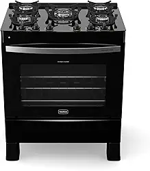 FOGAO A GAS REALCE PREMIUM GLASS 5Q PRETO