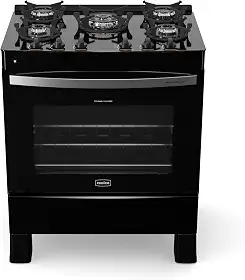 FOGAO A GAS REALCE PREMIUM GLASS 5Q PRETO