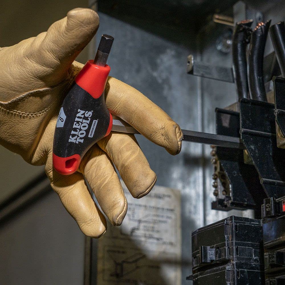 Klein Tools JTH610E Hex Key Set, SAE THandle Hex Key Allen Wrench Set with 6Inch Blades, Stand