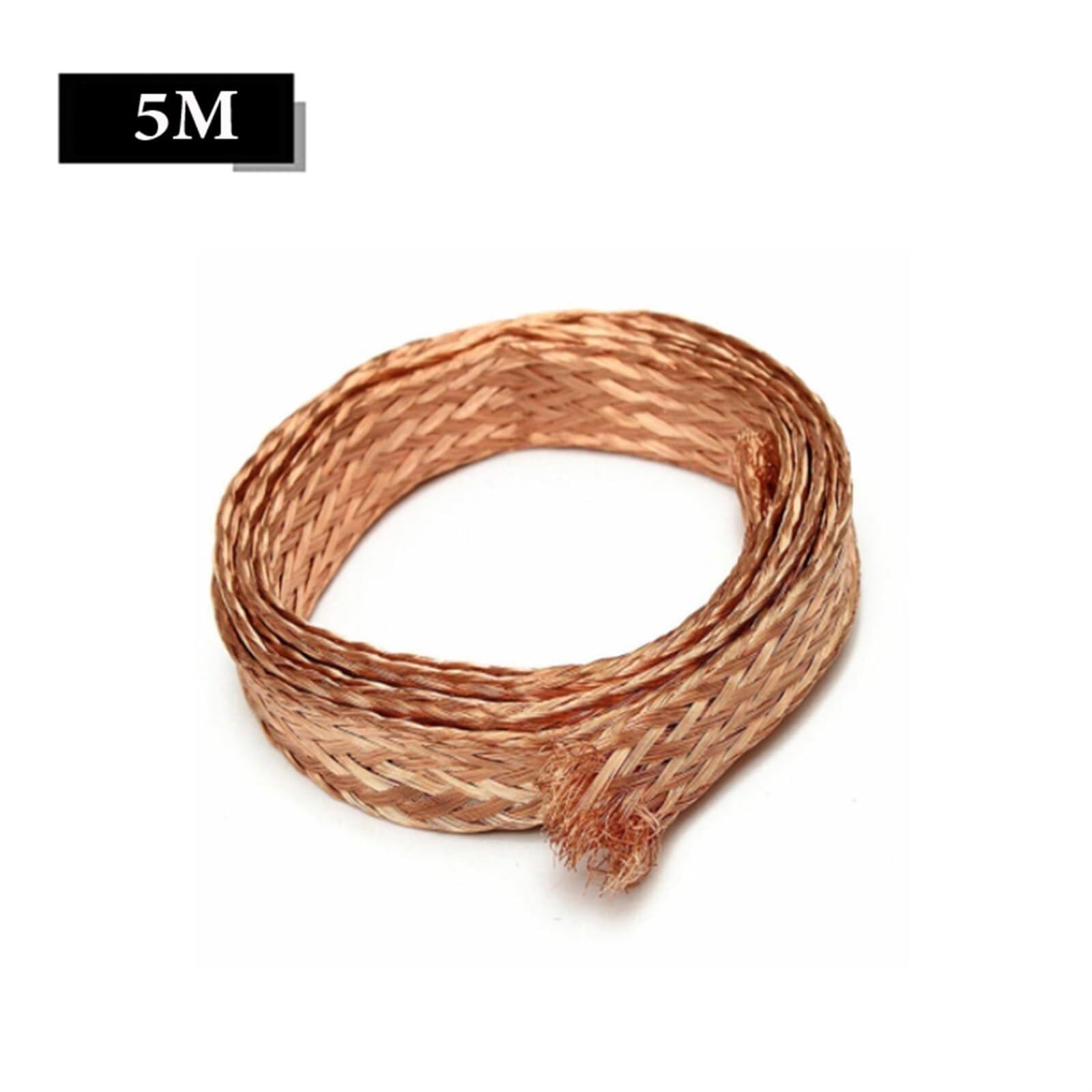 Kupfer Geflechtschlauch dehnbar EMI Abschirmung 2-25mm | Für Kabel und Drähte von 2 mm bis 25 mm geeignet, für Auto Marine Haushalt und Innenbeleuchtung(5m,25mm bore)