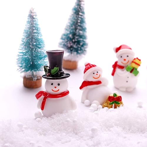 Miniatura 5 de 18 piezas de figuras en miniatura de Navidad, miniaturas de resina de Navidad, paisaje, árbol de Navidad, muñeco de nieve, figuras de Papá Noel para