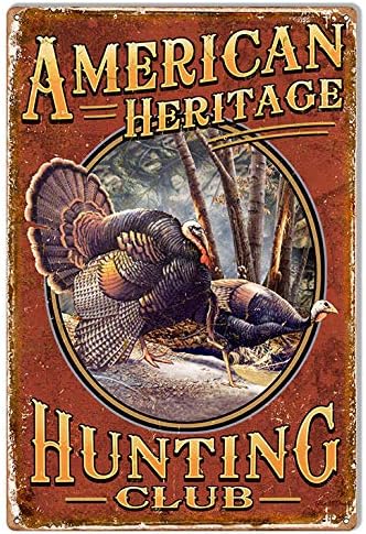 American Heritage Hunting Club Fishing Metal Sign 12×18