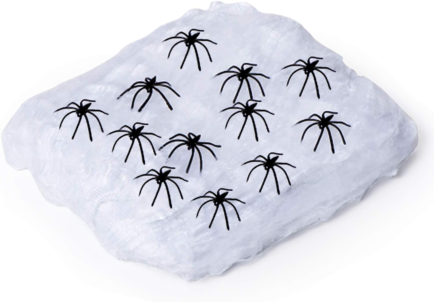 Joyjoz 1000 sqft Spider Web Cobwebs with 12 Fake Spiders Super Stretch Halloween Party Decoration Supplies for Indoor and Outdoor