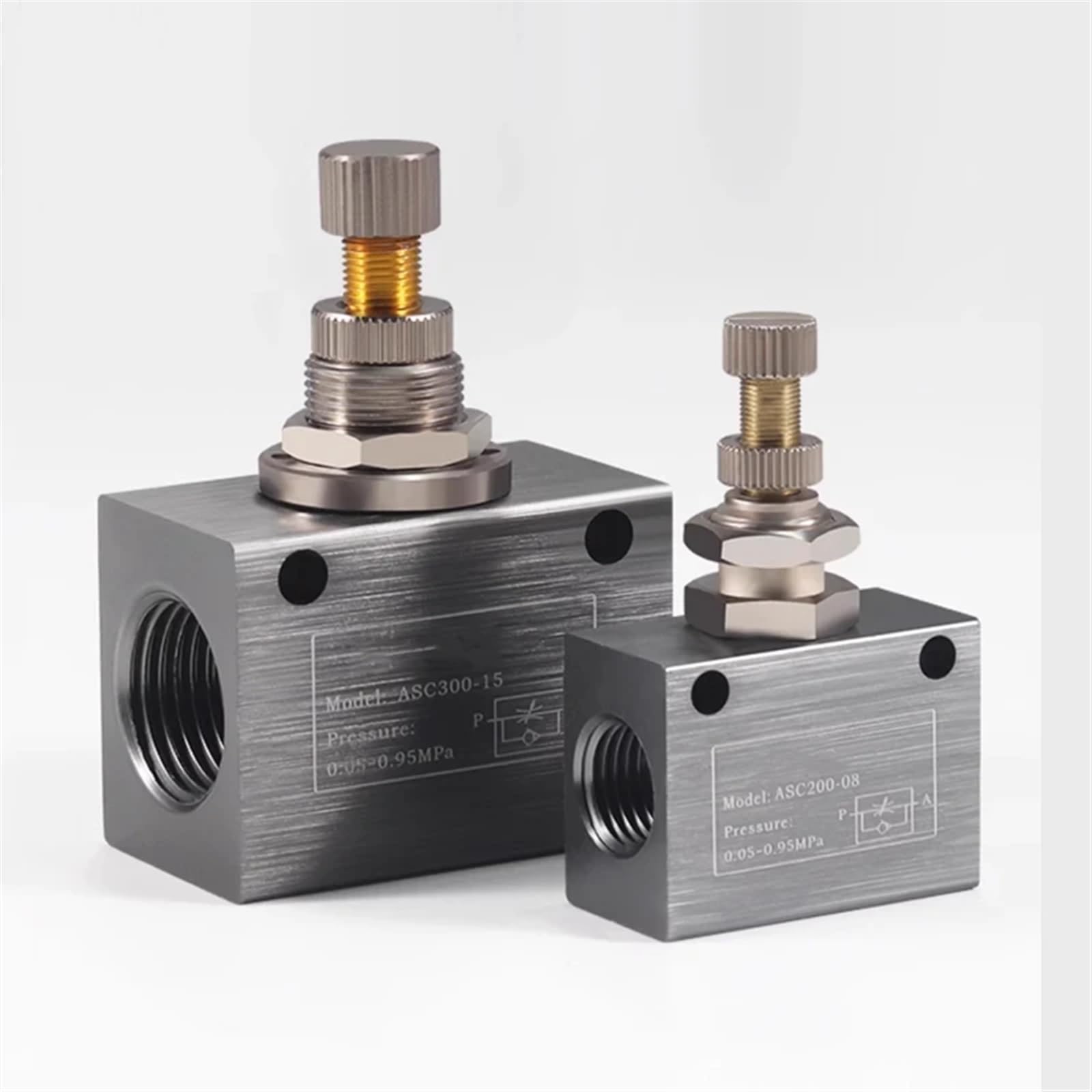 Vanne d'étranglement pneumatique ASC300-15 pour régulation de débit unidirectionnel