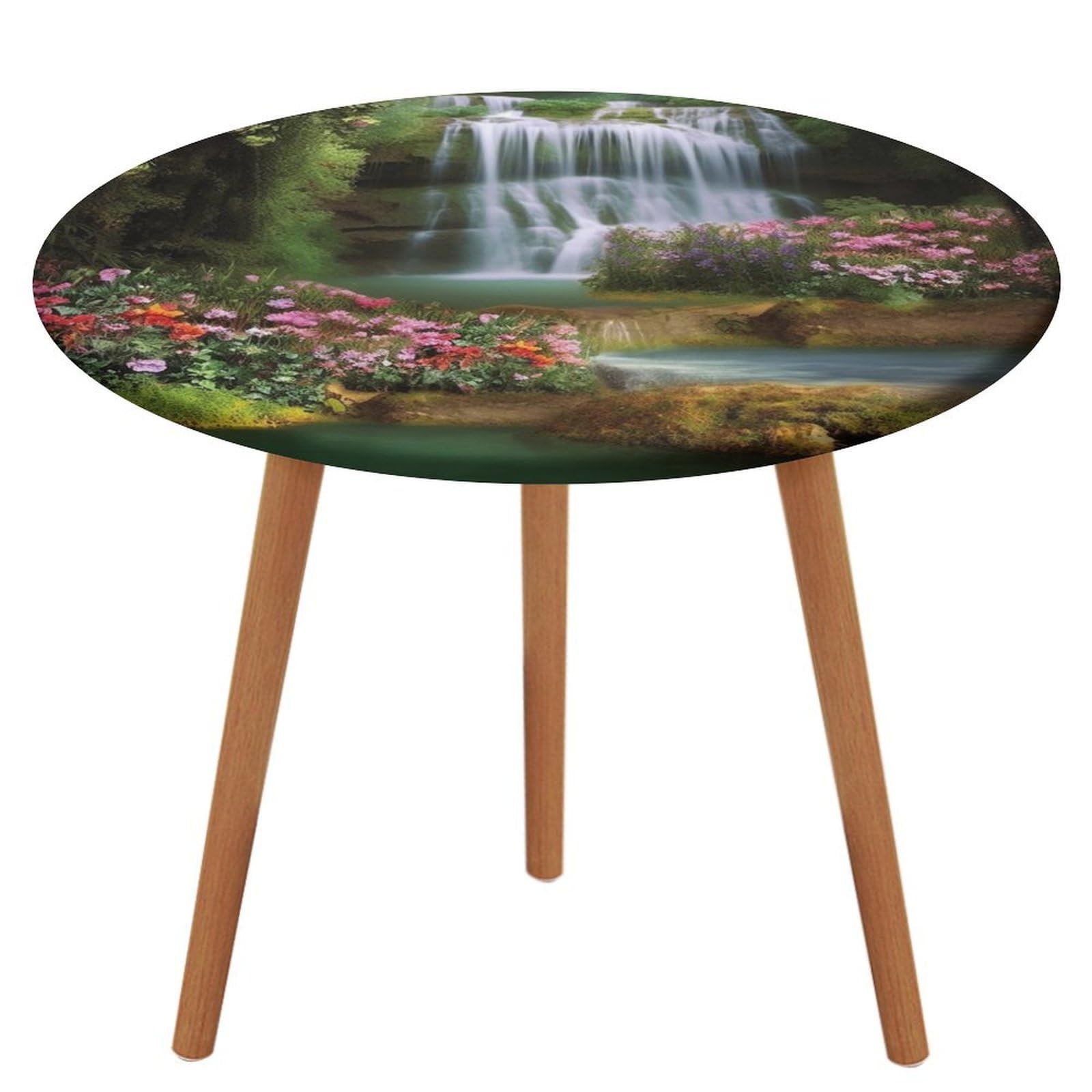Nappe ronde cascade et fleurs 101-129 cm extensible et imperméable