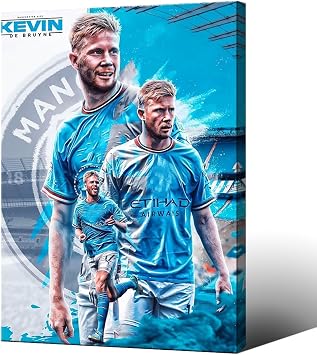 Framed Soccer Superstar Kevin De Bruyne Signed Poster Kids Fan Room Bedroom Wall Decor Sportster Poster Canvas Art Print Picture Teen Boy Birthday Gift