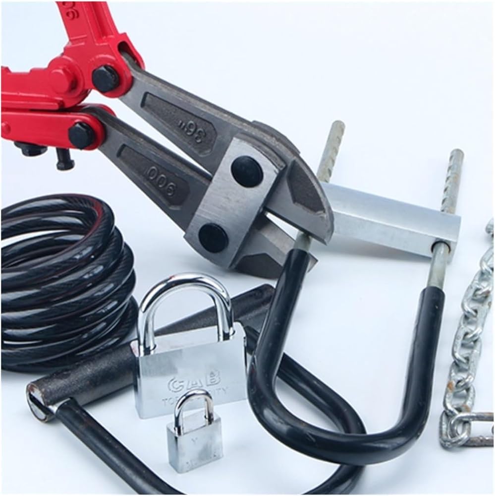 Cortador de alambre de 45,72 cm resistente para cortar cadenas de alambre de acero, cerraduras de cable, herramientas manuales