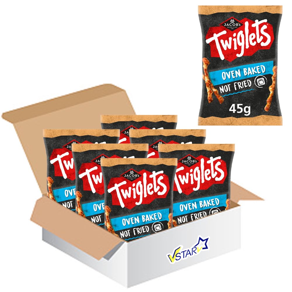 Jacob's Twiglets Baked Snacks Grab Bag 45g - High Fibre, Wholegrain, Vegetarian (6)