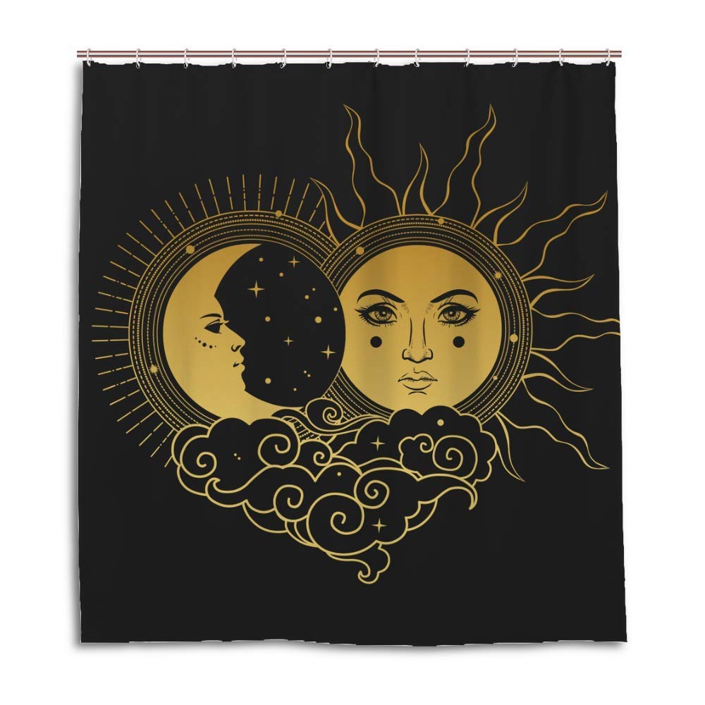 Rideau de douche lune et soleil pour créer une ambiance mystique dans sa salle de bain