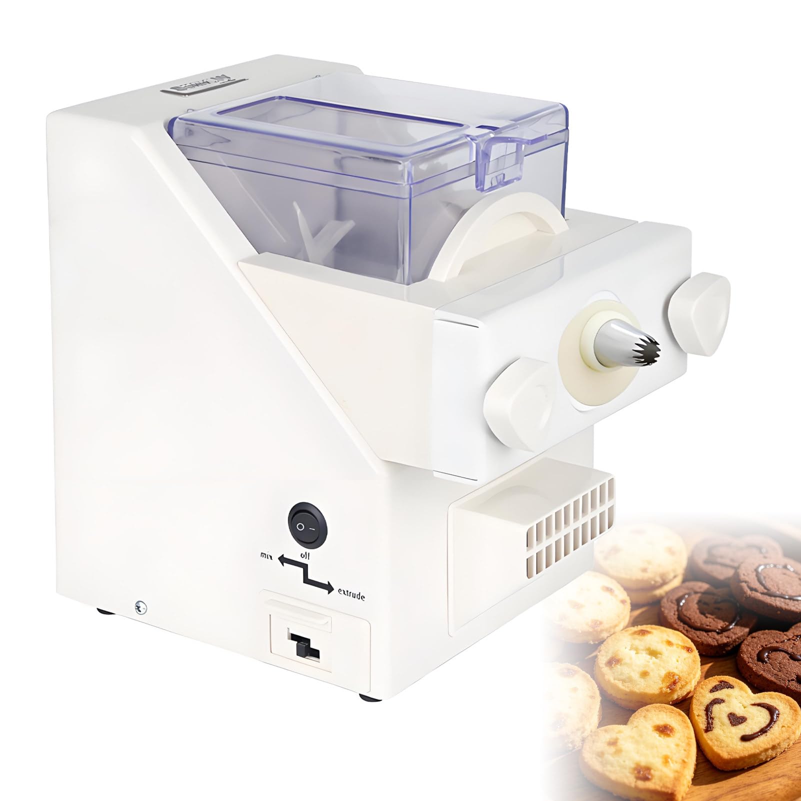 DNEPEI Commercial Grade Automatic Cookie Making Machine – 80% Efficiency Boost, Fast Discharge 50-60rpm, 8 Nozzles + 6 Molds, Perfect for Dessert Shops, Hotels & Party Kitchens