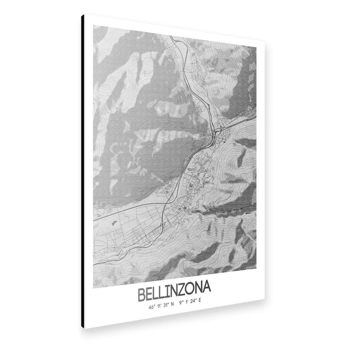 artboxONE Alu-Print 150x100 cm Bellinzona Bleistift Map von Künstler Webwald