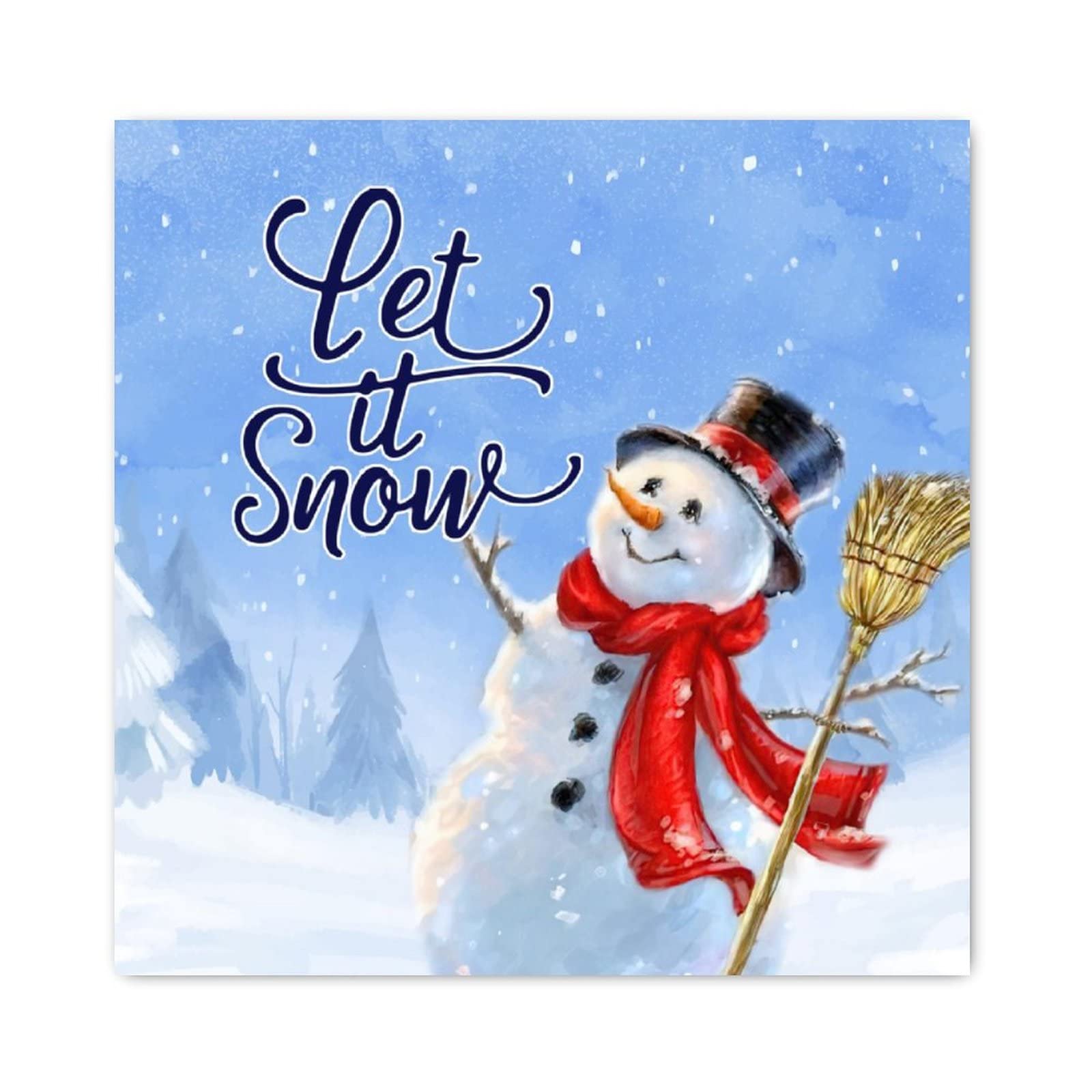 Panneau en bois Let It Snow de 40,6 cm pour décoration murale de cuisine