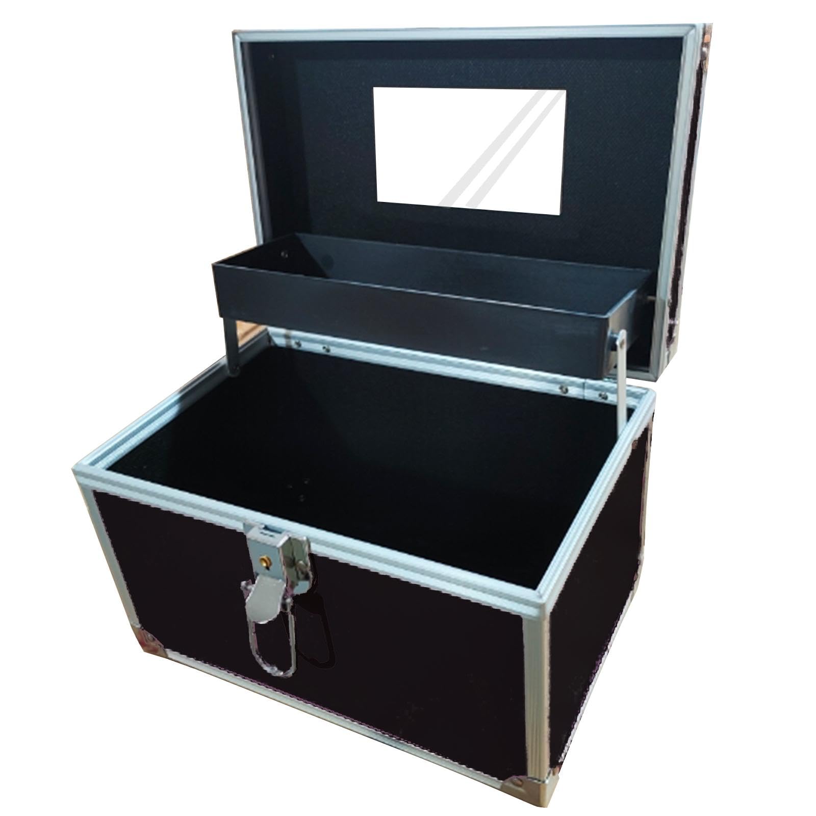 Neceser, Estuche de Cosméticos con Bandeja, Caja de Almacenamiento de Cosméticos, Caja de Almacenamiento de Cosméticos para.., es negro