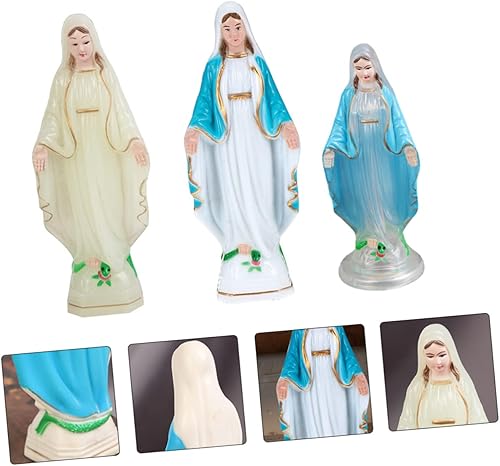 Miniatura 5 de 3 piezas de escultura virgen al aire libre adorno al aire libre estatua de la santa familia Jesús y estatua de santos católicos estatua vintage