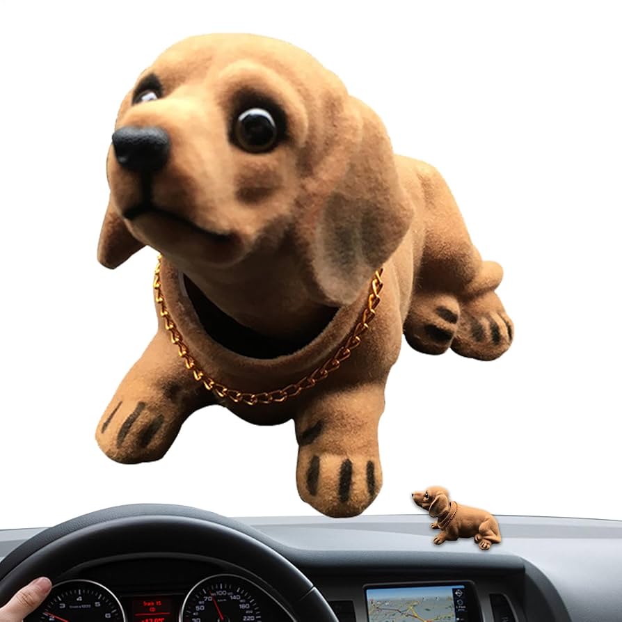 Nodding Dachshund - Novelty Dachshund Bobble Head, Funny Dog Figurine, Portable Dashboard, Nodding Dog, Resin, Dachshund Bobble Heads, Car Decoration