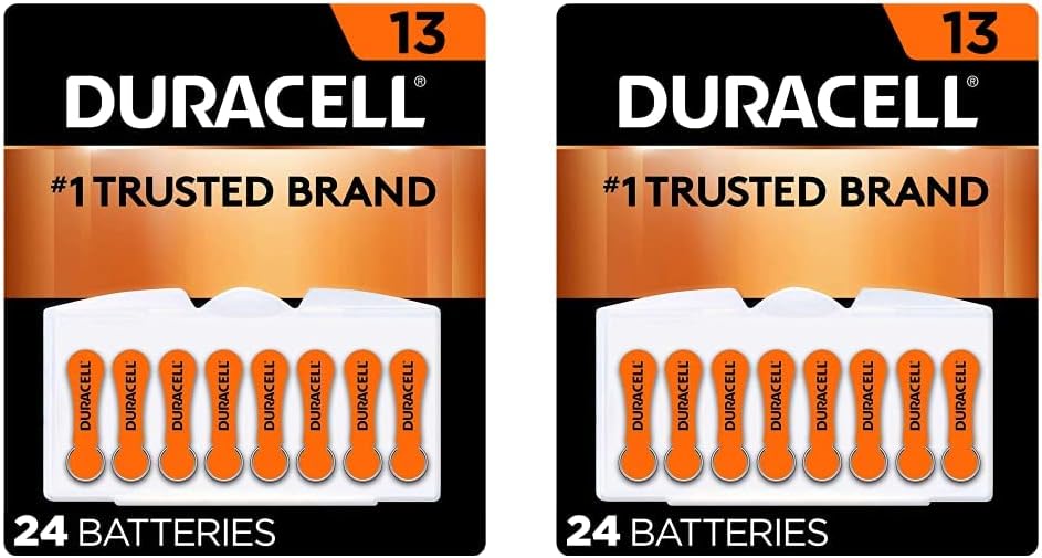 Duracell Hearing Aid Batteries Orange Size 13, 24 Count