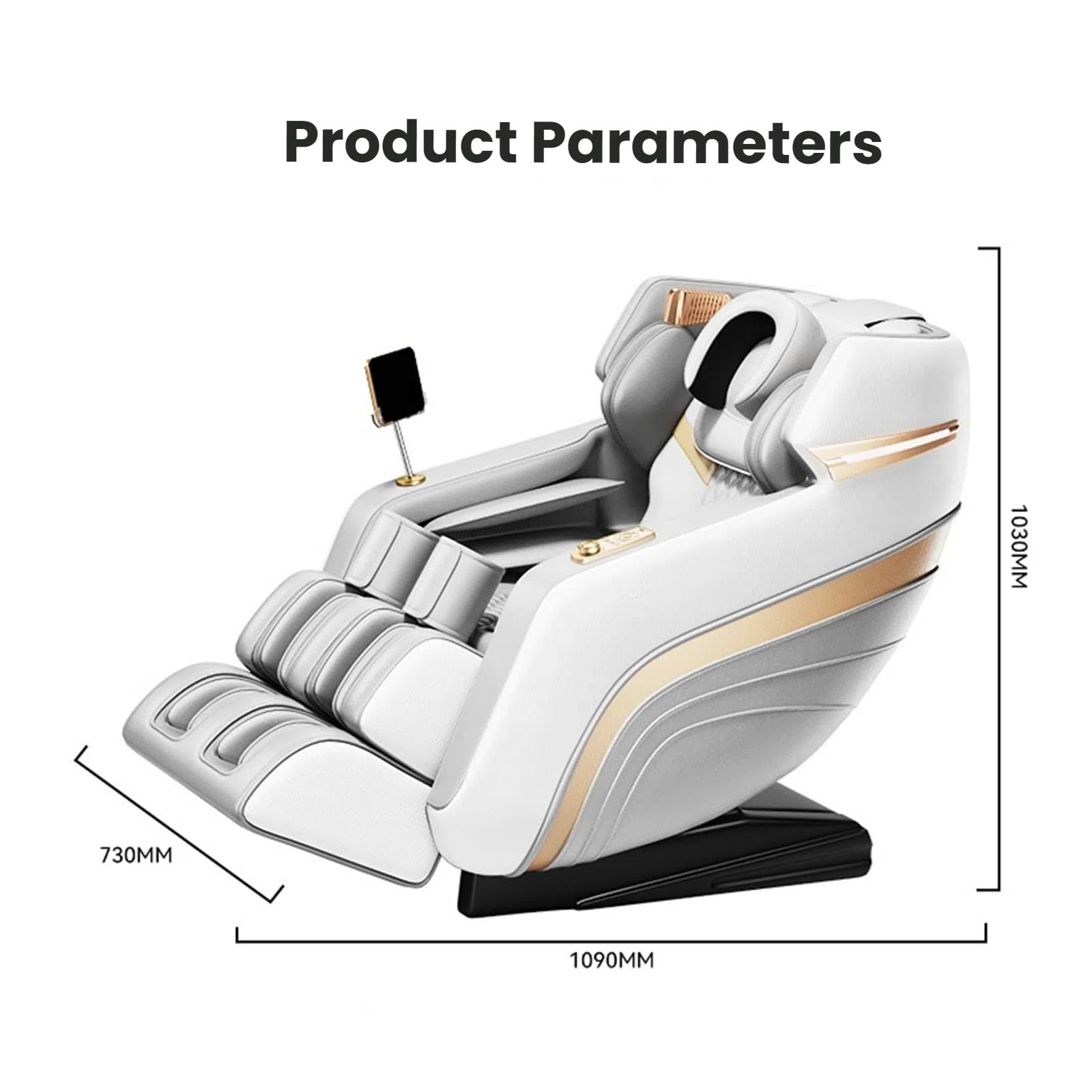 Sillón De Masaje De Gravedad Cero para Todo El Cuerpo con Reclinable Y Masaje con Calor, con Conectividad Bluetooth, Apto para Uso Doméstico Y En La Oficina.