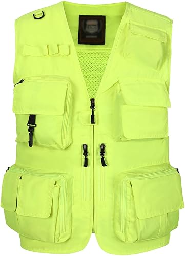 Hbufnha Chaleco de pesca al aire libre chaleco de trabajo unisex caza viaje fotografía safari múltiples bolsillos