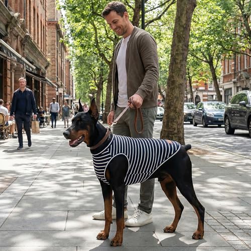 2Pack Dog Shirt Cotton Striped T-Shirts Stretchy Comfortable Pet Vest for Puppy and Cat Super Soft Dog Shirts Vest Sleeveless Breathable Basic Clothes for Small Medium Large Boy Girl Dogs by BAOBICUTE - Used condition - Image 5