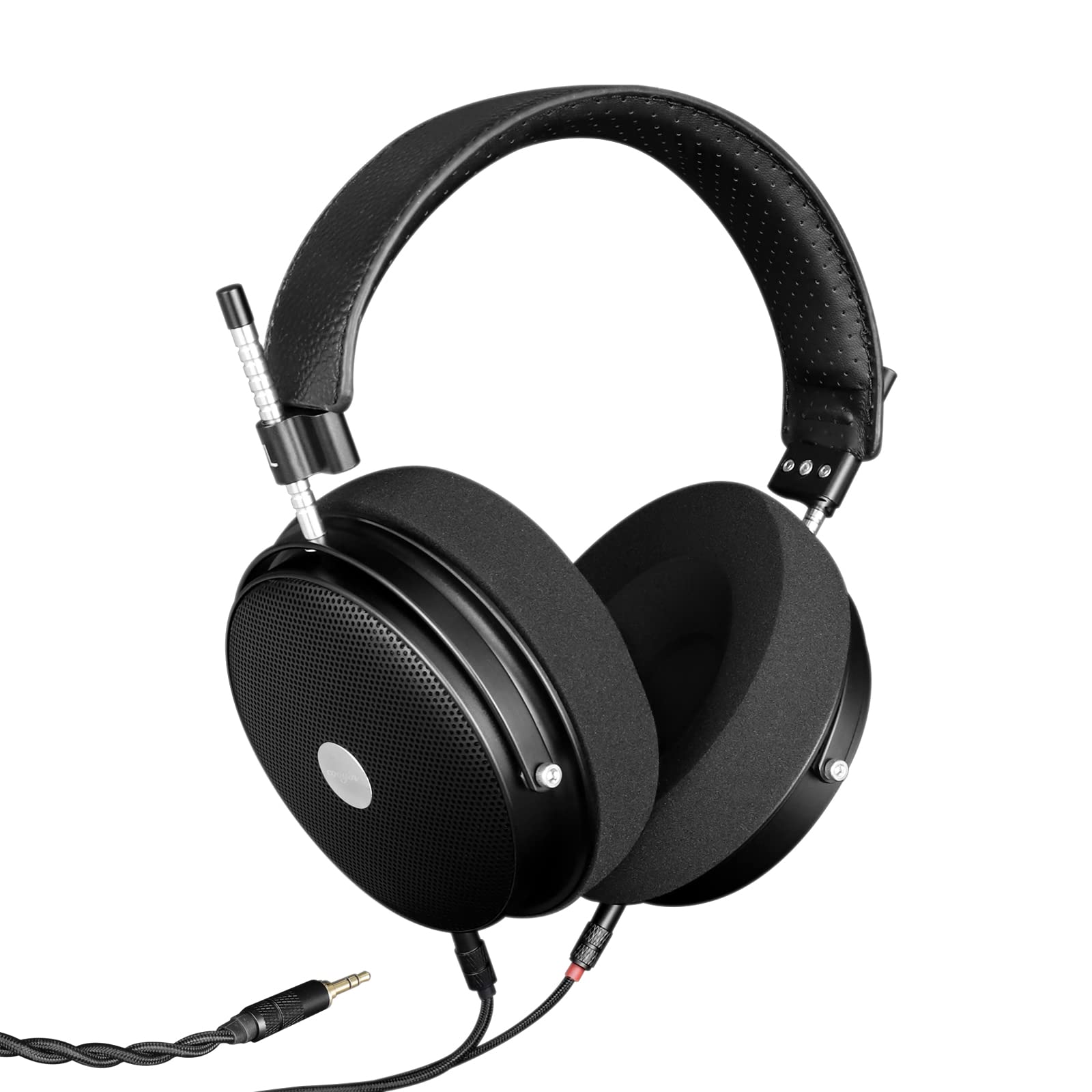okcsc HIFI Over Ear SR70 Open Bcak Headphones with 70mm Speaker, Soft Breathable Ear Cotton, Foldable Lightweight HD Stereo Balanced Sound Deep Bass Headset with 3.5mm Jack Wire Control, Black