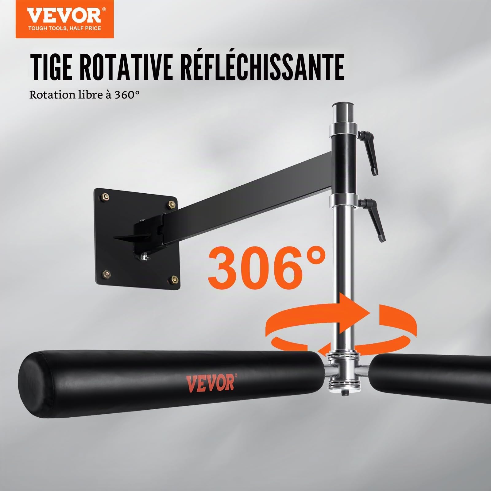 VEVOR Barre de Boxe Murale, Barre de Frappe réglable, entraîneur de Vitesse de Boxe avec Gants, Barre de Boxe réflexe Noire, équipement de Boxe pour Kickboxing, MMA, soulagement du Stress et Fitness