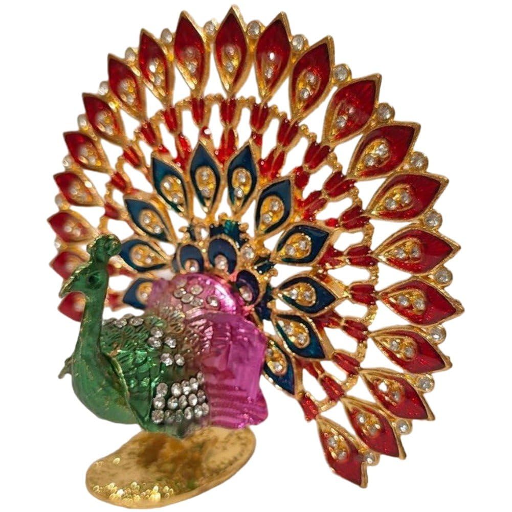 Lpitoy Metal Peacock Statue Table Decor Peacock Ornament Lifelike Peacock Sculpture for Home Kitchen Desktop Decoration, Peacock Christmas Decoration