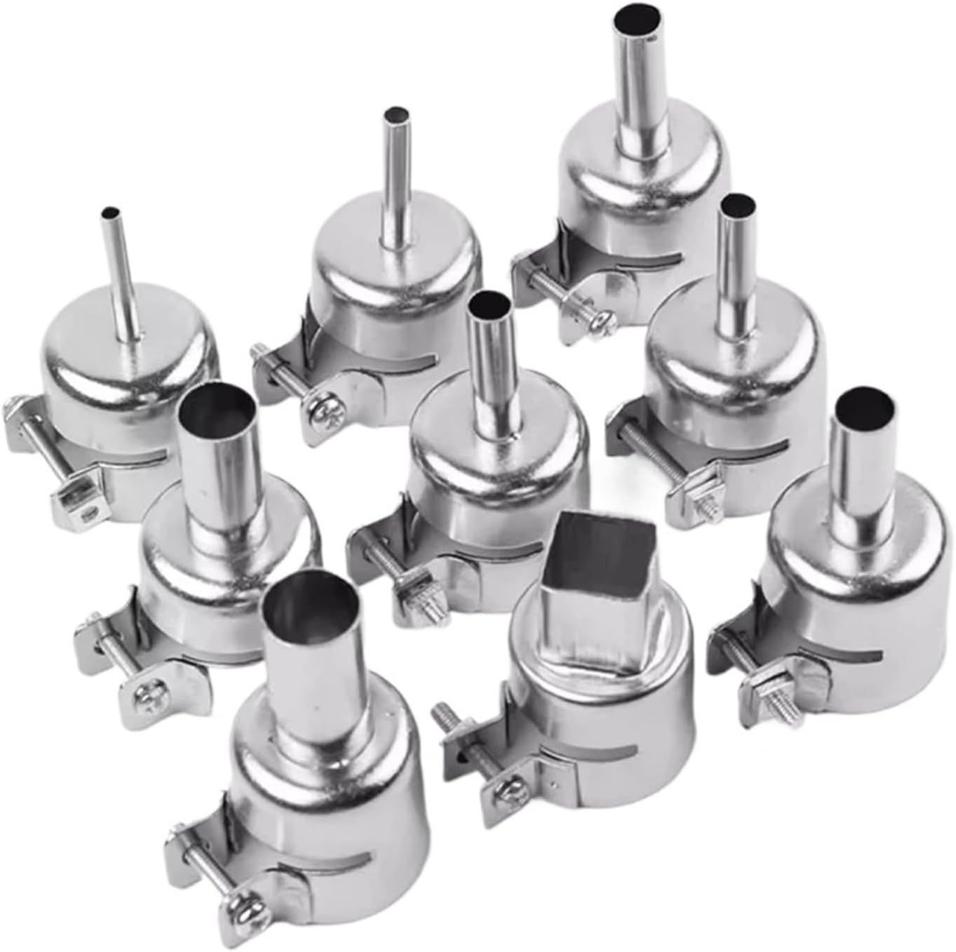 9PCS 850 Hot Air Nozzle 3-12mm Universal Nozzles Soldering Welding Round For 852D 898 Heat Gun