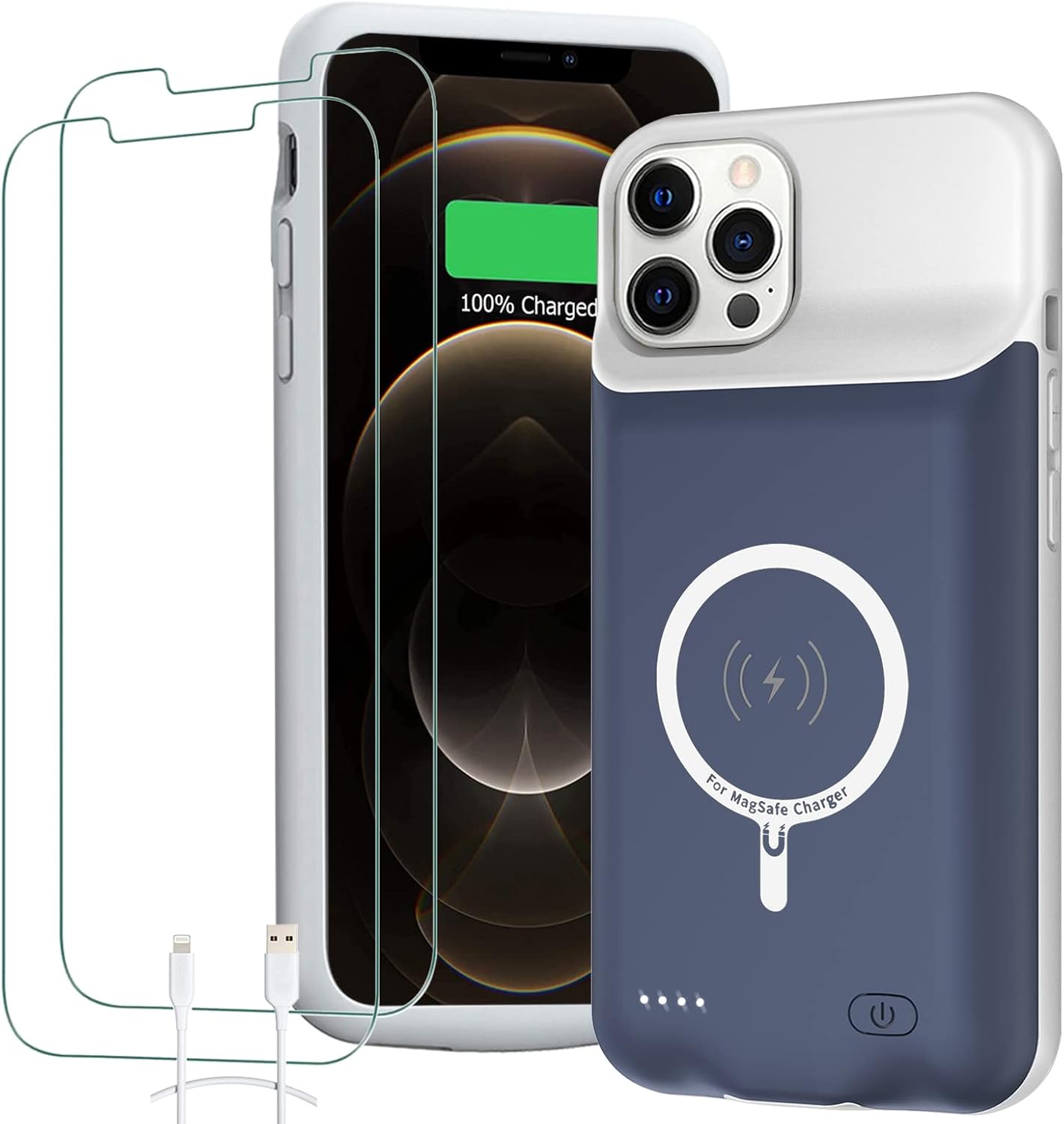 Battery Case for iPhone 12 Pro Max, 10800mAh High Capacity Rechargeable Smart