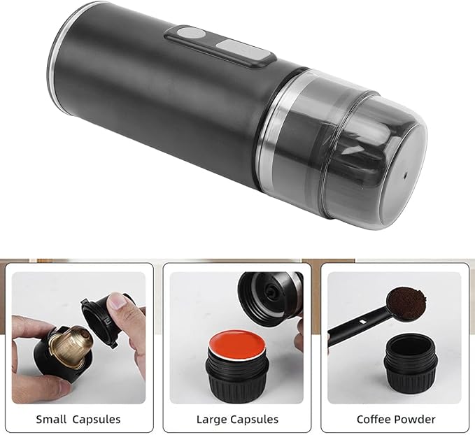 Cafetera Portátil Recargable, 100 ml, 15 Bar, para Cápsulas y Café Molido miniatura 7