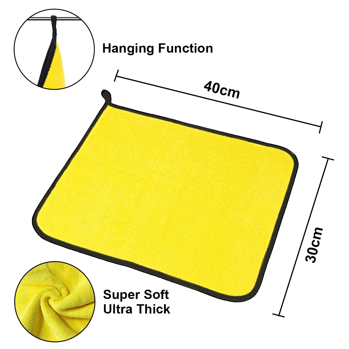 ZIBELL Panni In Microfibra Per Auto 800 G/m² - Confezione 6 Pezzi 30x40 Cm, Ultra Morbidi, Multicolore