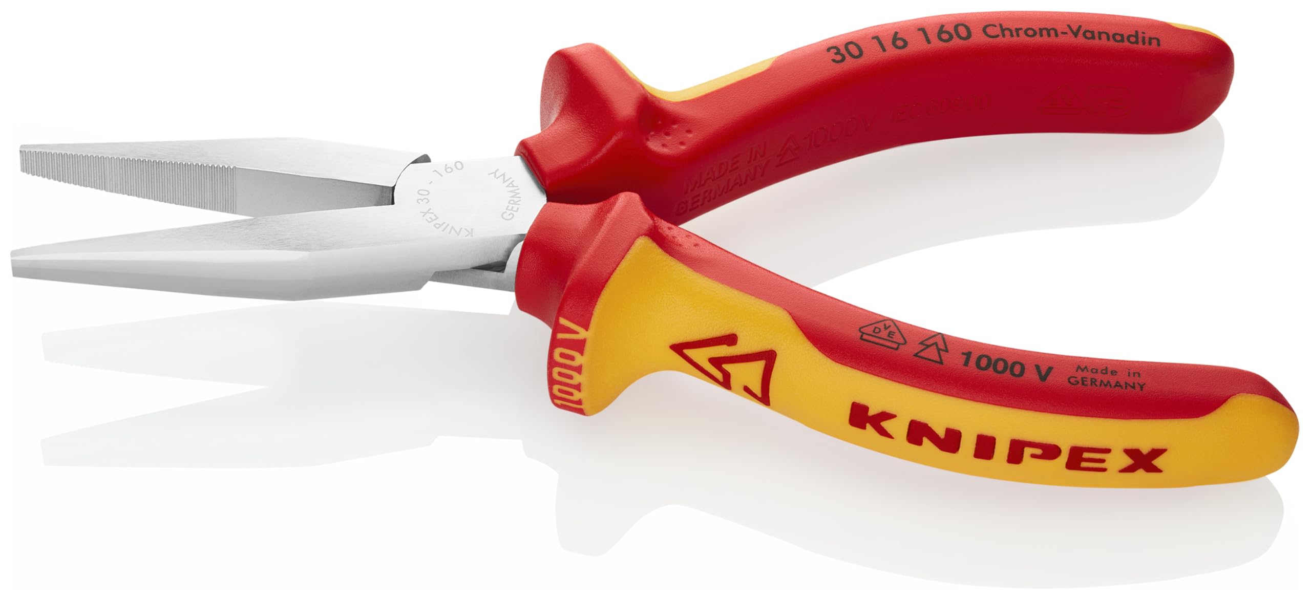 KNIPEX Pinze a becco lungo, punte piatte, isolate da 1000 V