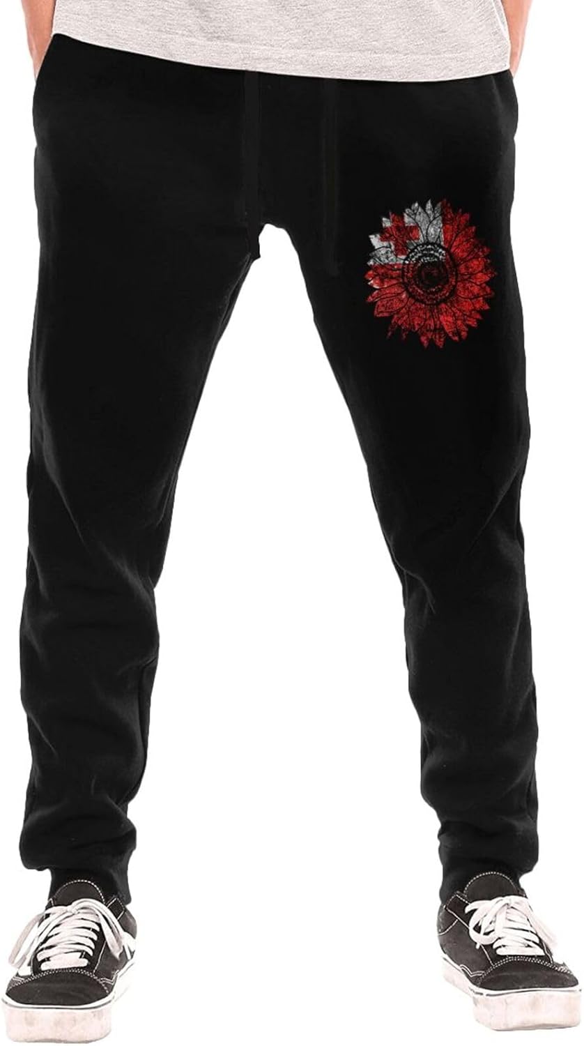 Vintage Sunflower Tonga Tongan Flag Men's Long Pants Athletic Running Pants Lightweight Quick Dry Gym Sports Pants