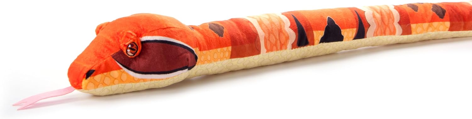The Petting Zoo Cottonmouth Snake Stuffed Animal Plushie, Gifts for Kids, Earth Keeperz Snake Animals, Zoologee Orange Cottonmouth Snake Plush Toy, 54 inches