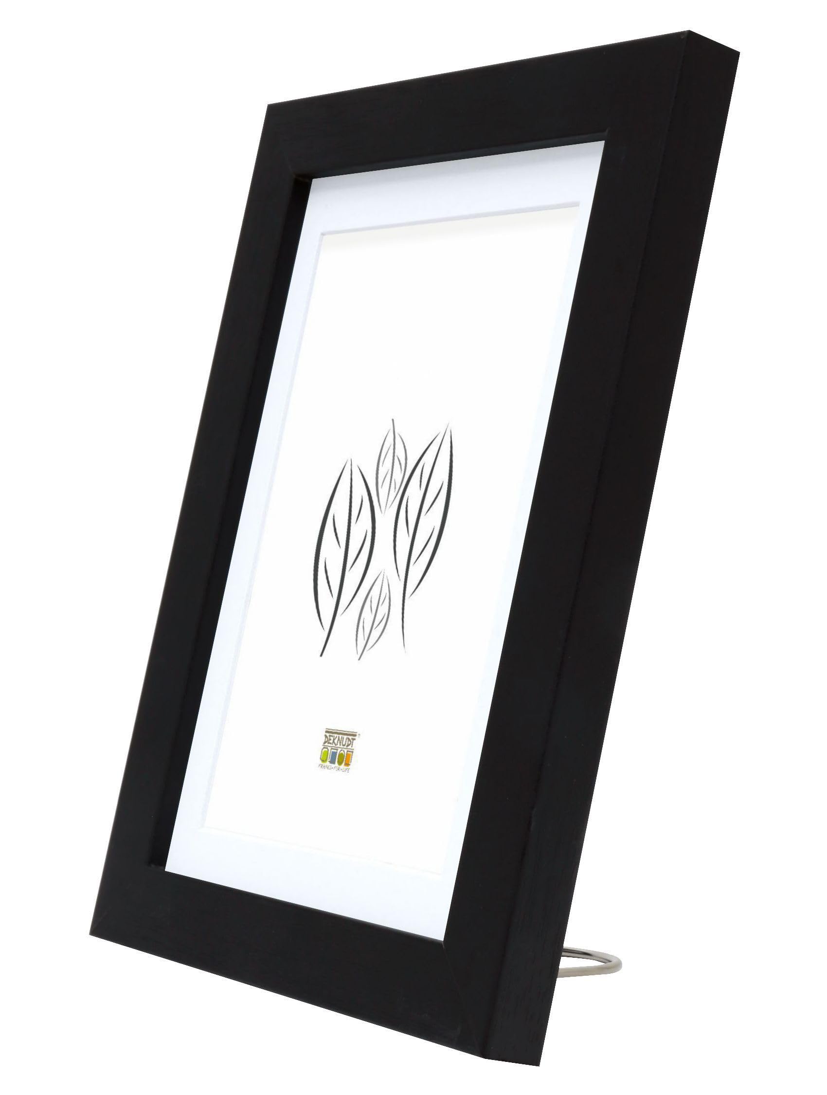 Deknudt Frames Cornice Multipla Con Passepartout Per 4 Foto 13x18 Cm, In Legno MDF, Color Naturale, Da Tavolo O Parete, 26x65 Cm