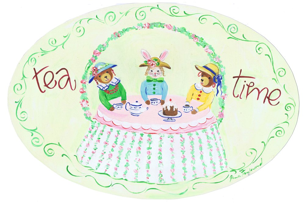 The Kids Room by Stupell Tea Time with Toys Oval Wall Plaque