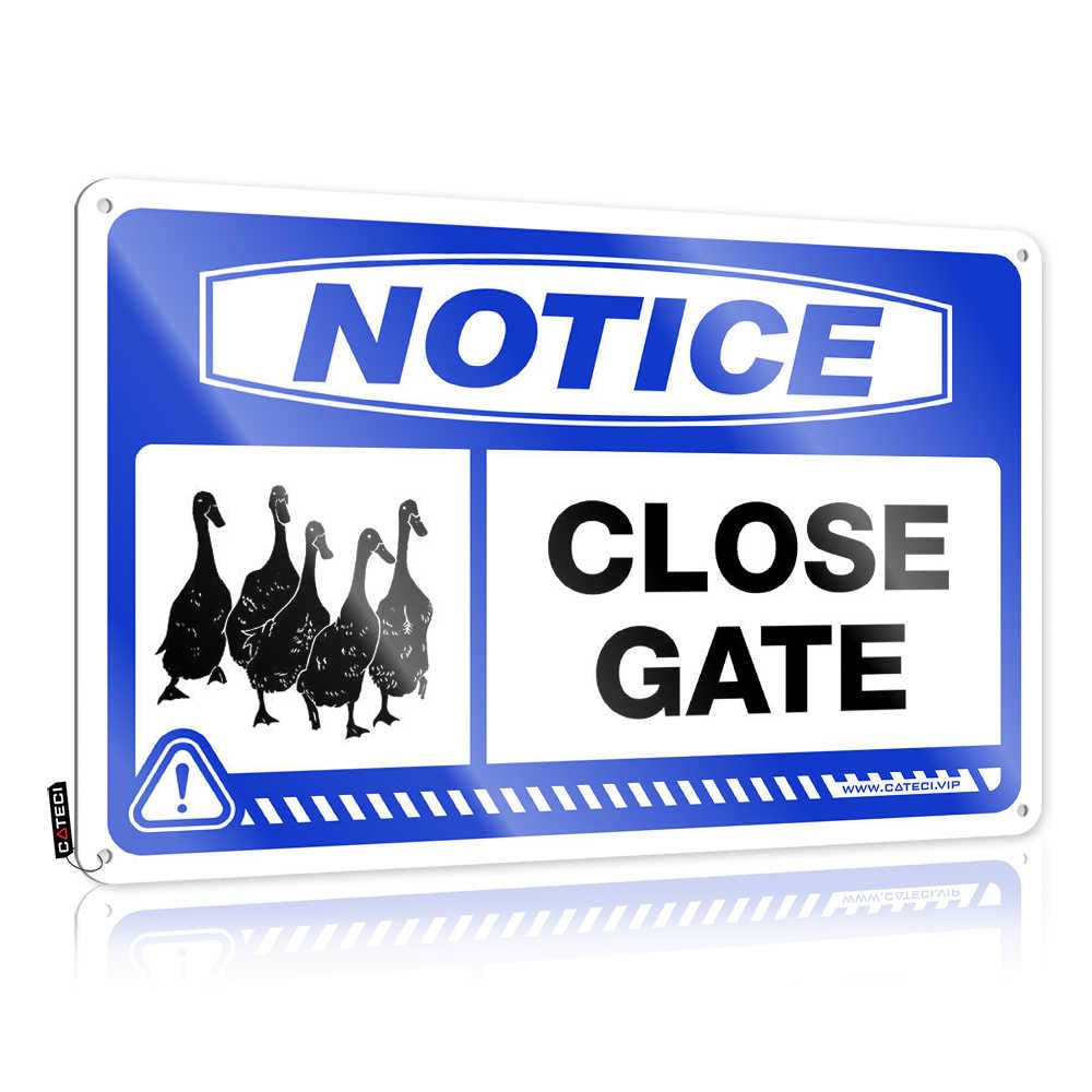 Fzfn Colour Funny Wall Art Mimosa Ready To Hang - Notice Close Gate Ducks Waterproof For Campsite(30X40cm)