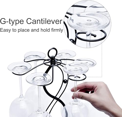 Miniatura 2 de Soporte para copas de vino para encimera, estante de almacenamiento de copas de mesa independiente, estante de exhibición de vasos de metal, color