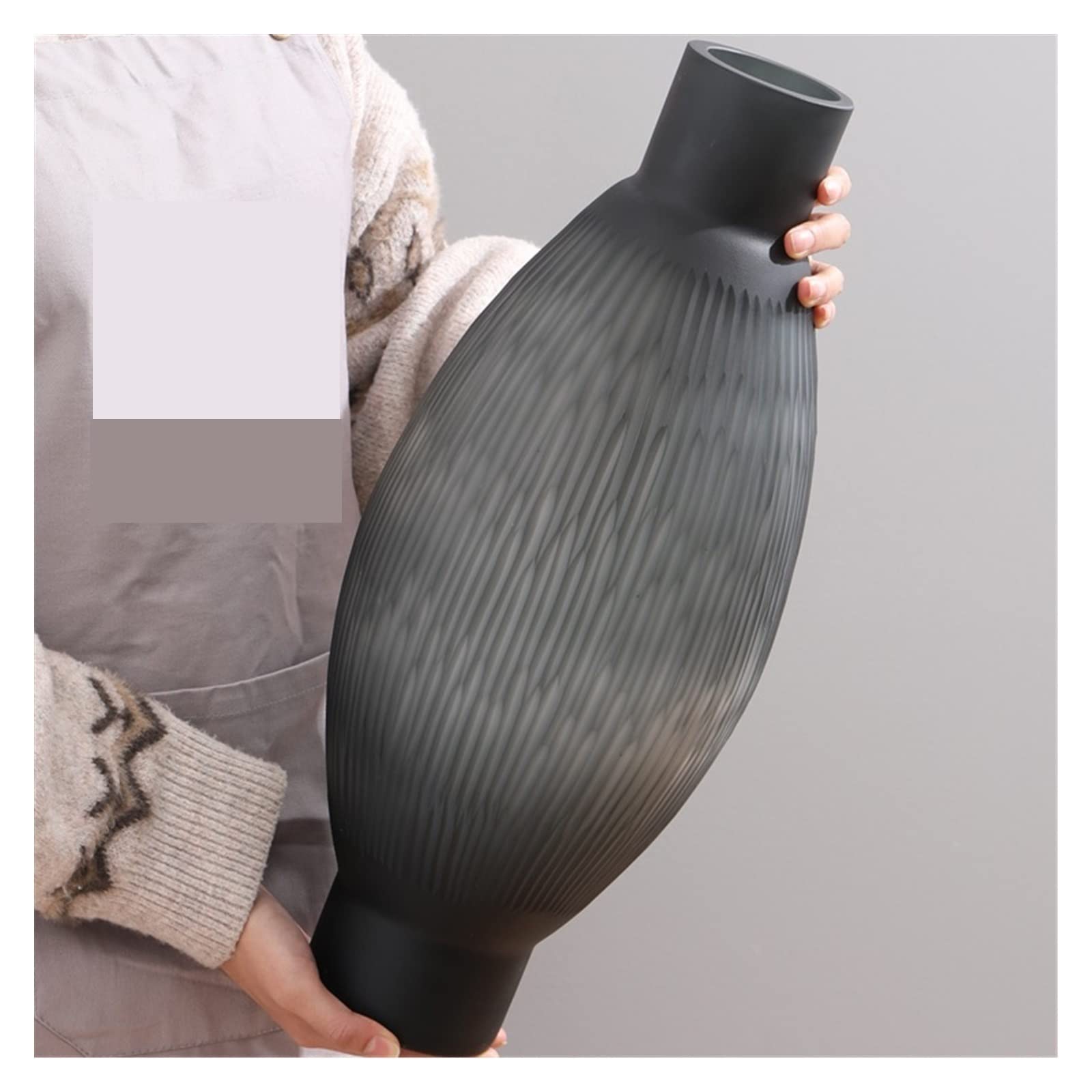 Vases Décoratifs Décoration de vase en verre de haute qualité de luxe de lumière rétro créative nordique, arrangement de fleur de salon, décoration douce d'hôtel à base d'eau Vase de Fleurs ( Size : L
