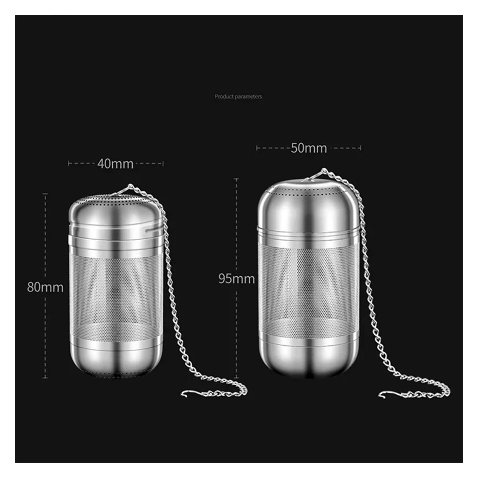 Edelstahl Teesieb 1/2Pcs Gewürz Sieb Ball Edelstahl Tee-ei Blätter Spice Teekanne Feine Mesh Teegeschirr Küche(Style 03)