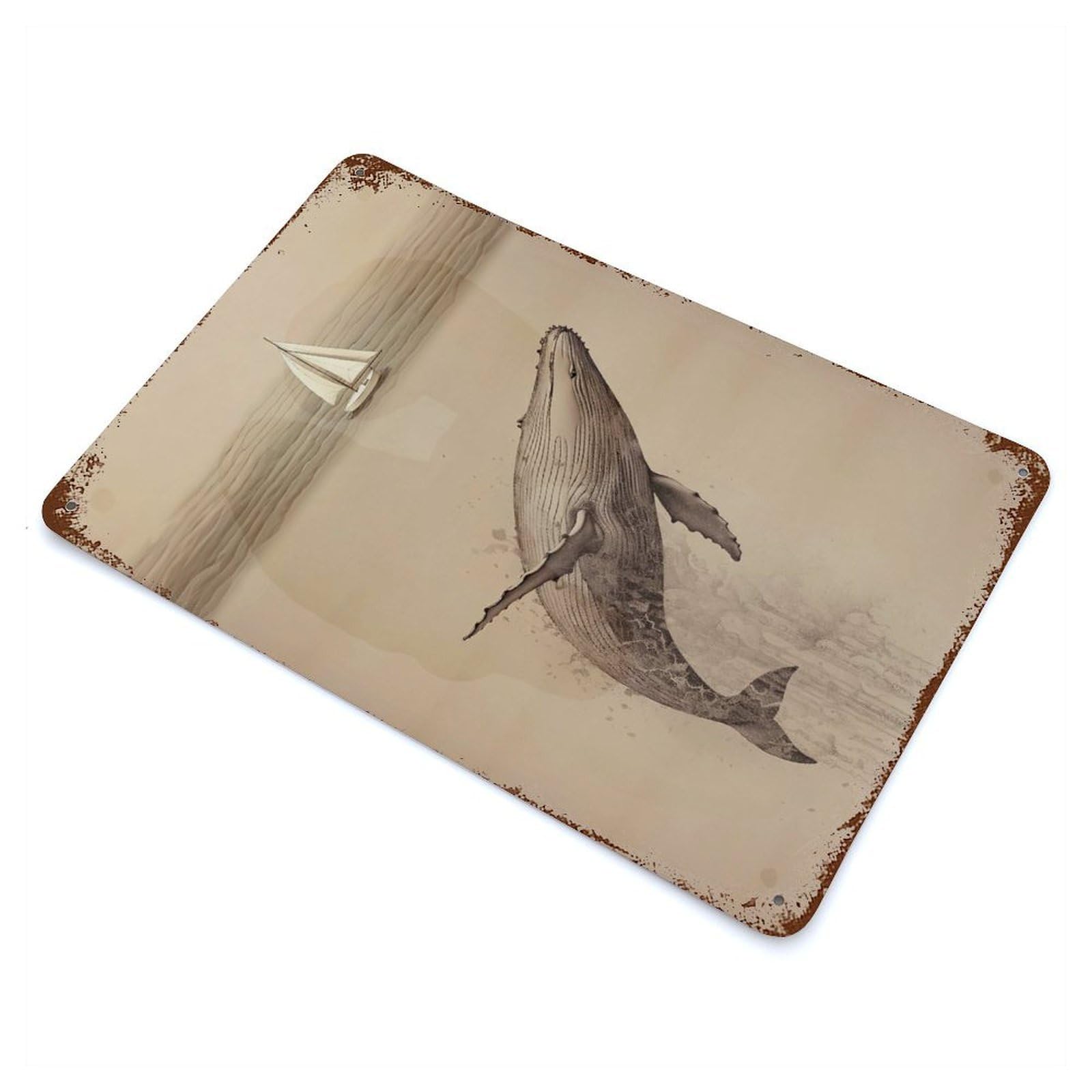 Jonah And The Whale A Journey of Redemption Retro Metal Sign 11.8"x7.9", Shabby Chic Decor for Garage, Pub Or Kitchen