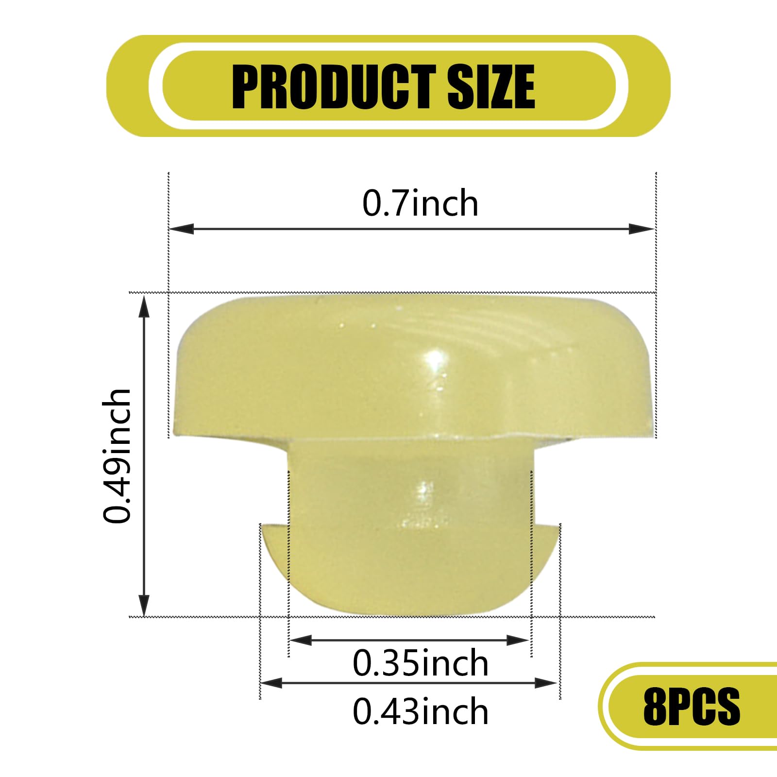 Tesnaao 8 PCS Car Brake Pedal Stopper, Rubber Flexible Wear-Resistant Brake Light Switch Buffer Pad, Replacement Parts 46584-5P010 46584-S0100 46584-2Y000, Compatible with Nissan Infiniti (Beige)